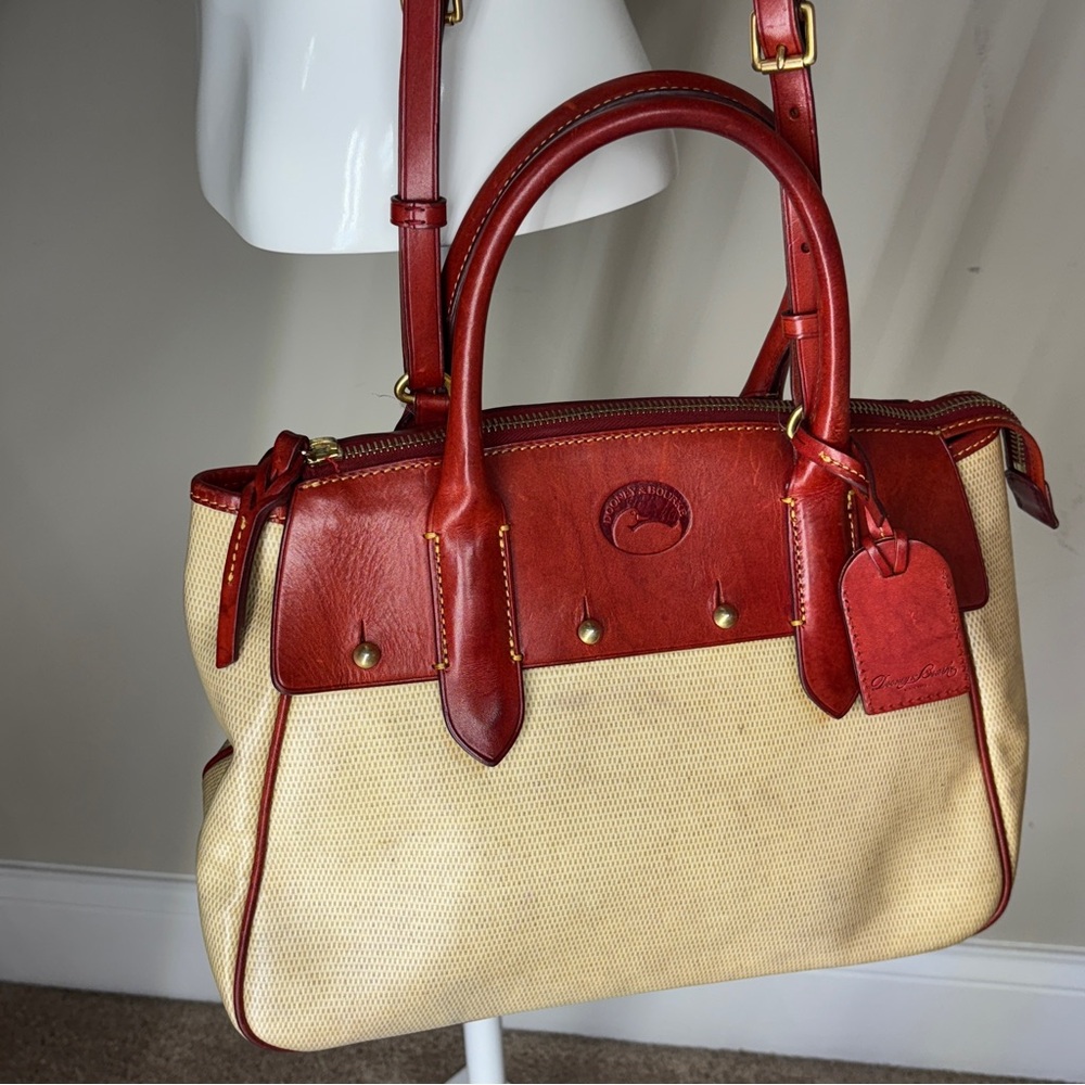 Vintage Dooney & Bourke Leather Panama Wilson Satchel, Shoulder Bag, Handbag